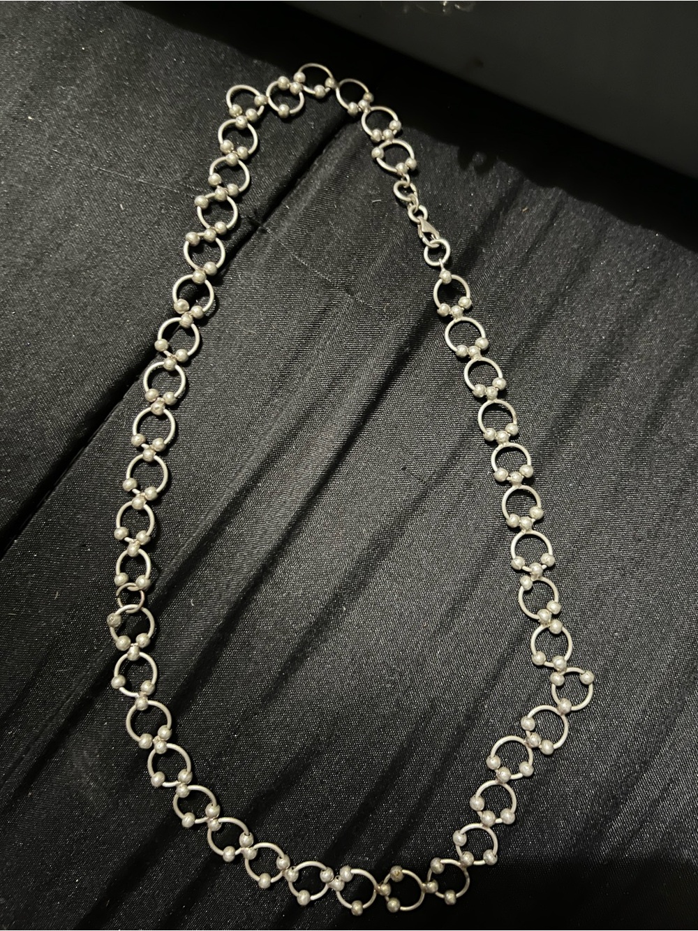 Sterling Silver Link Circle Necklace - Silver